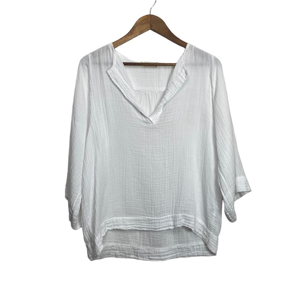 STARK X White Guazey light weight‎ basic Blouse Small